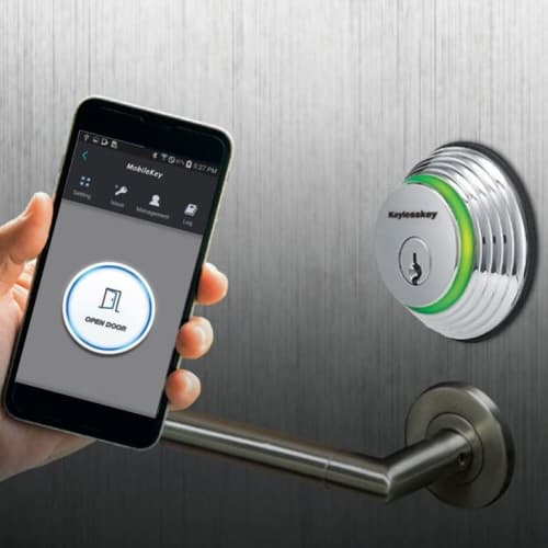 Smart Digital Door Lock opened via Smartphone and Key